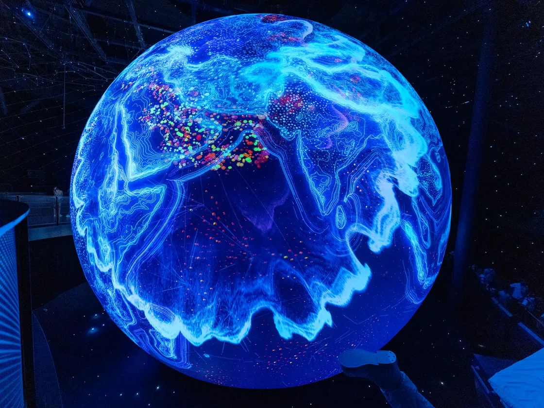 Global monitoring center with world map